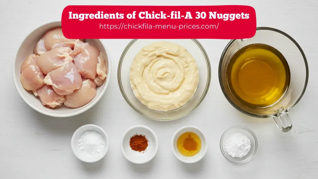 Ingredients of Chick-fil-A 30 piece Chicken Nuggets